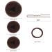 3-Piece Donut Hair Bun Maker Set | Brown Hair Accessories for Girls & Women | Includes 2 Elastic Bands & 10 U-Shape Hairpins - Buy Online on GoSupps.com