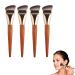 Ultra-Thin Traceless Foundation Brush 4 Professional Flat-Head Makeup Brushes Precise Fit Make Up Brushes Face Brush Contour Brush with Wooden Handle Blending Brush for Liquid Cream & Powder B*4
