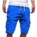 Men's Casual Cargo Shorts - Oversized Multi-Pocket Drawstring Shorts for Summer - Quick Dry, Blue, Size XL - Buy Online on GoSupps.com