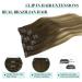 Doores Clip-In Extensions | Real Hair 60cm 24 Inch - Walnut Brown to Ash Brown & Blonde | 7 Pieces 120g Remy Hair for Thick Natural Looks - Buy Online on GoSupps.com