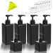 6 Pack Shampoo and Conditioner Dispenser Bottles 4 Pack 22 Oz & 2 Pack 8 Oz Refillable Square Plastic Pump Bottles for Dispensing Lotions Shampoo Conditioner and Body Wash (Black) Black 6 PACK