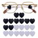KECHIO Eyeglass Ear Grip Heart-shaped Silicone Retainers Soft Ear Hooks Anti-Slip Holder Glasses Stopper Black/White