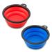 Precorn 2 pieces of dog bowls travel hunde bowl food piping water bowl - foldable and robust bowl shells for on the go - ideal for dog and cat - outdoor and travel accessories