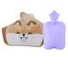 Heat bottle rubber hot water pocket with soft side cover heat bag for neck and shoulder back hand legs waist warm purple