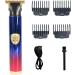 Dous Embossed Hair Clippers | Professional T9 Mens T-Hair Clippers | Embossed Mustache Trimming and Detailing T-Hair Trimmer with 4 Guide Comb Blue Red - Buy Online on GoSupps.com