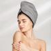 Quick-Dry Hair Towel Wrap | Button Hair Drying Turban | Soft Head Towel for Fast Hair Drying (Gray - Buy Online on GoSupps.com