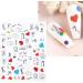 Sliders for Nails DIY Decals Nail Foils Abstract Face Nail Stickers Flower Leaf Summer Theme 3D - Buy Online on GoSupps.com