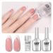 GAOY French Manicure Kit  Nail Stamper and 2Pcs Gel Nail Polish  Include Jelly Sheer Pink White Colors for French Tip  UV Light Cure Mauve Pink  White  Nail Stamper