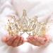 Unicra Gold Baroque Crown & Tiara - Rhinestone Wedding Queen Princess Bridal Hair Accessory for Women and Girls - Buy Online on GoSupps.com