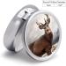Round Pill Box with Wild Animals Deer Print - 3 Compartment Metal Pill Organizer | Portable Decorative Pill Case - Style-9 - Buy Online on GoSupps.com