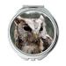 Mirror Travel Mirror a owl drawing Hindu Halsband Eule 2 auch Indische Halsbandeule pocket mirror portable mirror