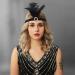 Handcess 1920s Feather Flapper Headband Black Feather Crystal Headband Women's Vintage Flapper Headpiece 20's Theme Cocktail Hair Accessories for Costume Prom Carnival Theme Party - Buy Online on GoSupps.com