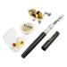 Lixada Fishing Rod Fishing Rod Combo Set Mini Telescopic Portable Pocket Pen Fishing Rod Pole with Reel Black
