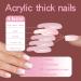 24 Pcs Pink Press-On Nails - Short Bling Glam Square with Diamond & Glitter Rhinestones | Glossy Fake Nails for Women & Girls - Buy Online on GoSupps.com