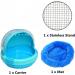 Portable Bird Carrier with Handle - Lightweight & Transparent Parrot Suitcase for Parakeet, Macaw, Cockatiels - Breathable Warm Nest Bed - Blue - Buy Online on GoSupps.com