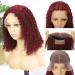 14 Wine Red 99J Curly Lace Front Bob Wig | Brazilian Remy Human Hair with Baby Hair | Unprocessed and Pre-Plucked for Natural Hairline - Buy Online on GoSupps.com