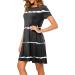 Gufesf Women's Summer Casual Tshirt Dress V Neck Short Sleeve Loose Fit Graphic Mini Dress - Black, Small - Buy Online on GoSupps.com