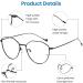 Cyxus Blue Light Filter Glasses for Women | Geometry Fashion Lightweight Unique Eyewear (8009-Black) - Buy Online on GoSupps.com