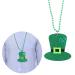 ABOOFAN Necklace Bead Pendant Shamrock Jewelry Green Beads Jewlery Beads Bead Chain