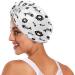 Doodle Black Bear Claw & Fish Bone Quick Dry Hair Cap Set | 2-Piece Super Absorbent Towel with Button Headband | Soft & Comfortable Drying Solution - Buy Online on GoSupps.com