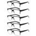Eyekeper 5 Stueck Classic springs hinge reading glasses sun reading glasses black/transparent 5 sticks transparent lens 0.0 diopters