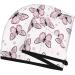 Buy Hair Towel Wrap - Quick-Drying Towel Turban with Button | Pink Butterflies Design | International Shipping Available - Buy Online on GoSupps.com