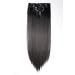 S-noilite 17-26 Inches(43-66cm) 8pcs Long Full Head Clip In Hair Extensions Extension Sexy Lady Fashion Choice 60 Colours (23 Inches-Straight Dark Black) Dark Black 23 Inch