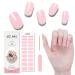 Semi Cured Gel Nail Strips 20 Pcs Gel Nail Polish Wraps Sticker for Salon-Quality Manicure Set Long Lasting Easy to Apply & Remove with Nail File & Wooden Cuticle Stick(Nude pink)