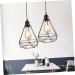 jojofuny 2pcs Living Room Lighting Shop Lighting Vintage Hanging Iron Light Chandelier Ceiling Light Metal - Buy Online on GoSupps.com