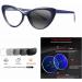 Women's Cat Eye Multifocal Progressive Glasses UV400 Transition Photochromic Lens +1.0 to +3.0 Blue 2.5x With Spring Hinges - Buy Online on GoSupps.com