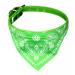 Cat collar with bandana in paisley look and buckle in size S: 20-26cm neck circumference (GREEN)