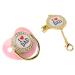 Schnuller baby pacifier silicone baby pacifier M with interesting rhinestone design for babies from 6 to 18 months baby essute utensils (pink)