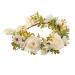 Mingxiu flower crown flower crowns for women boho-flower headband adjustable floral headdress hair crack wedding festival party flower crown.(Beige peony) white 2