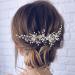 Clataly Wedding Bride Headband Flower Hair Vine Silver Leaf Bridal Hair Piece Pearls Hair Accessories for Women Girls - Buy Online on GoSupps.com