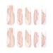 Extra Long Press On Nails - Aegenacess 3D Gold Swirls Handmade 24pcs Square Nails in Nude & White 12 Sizes Glue Stickers Included - Buy Online on GoSupps.com