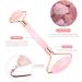 Gua Sha Facial Tool Face Lifting Massager Rose Quartz Roller Natural Jade Facial Massager Jade Roller Face Massage-Pink 3 set no box_ - Buy Online on GoSupps.com