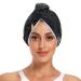 Tribe Moon Stars Black Hair Towel 2 Pack Super Absorbent Hair Drying Towel Quick Dry Hair Turbans Head Towel with Button Twisty Wrap for Women Girls