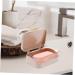 GAXIRE Box Soap Holder Lid Rice Kitchen Soap Case Soap Container Shampoo Small Drainage Shower Plastic Containers Drainer Dish Soap Bar Holder Facial Uk With Cover Pink Travel Abs Bracket Pink 13.5X9CM - Buy Online on GoSupps.com
