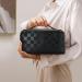 Aucuu Large Capacity PU Leather Travel Cosmetic Bag for Women - Waterproof Makeup Organizer with Handle - Black - Buy Online on GoSupps.com