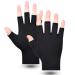 Summer semi-finger men's gloves cotton bicycle gloves short gloves sports gloves anti-slip anti-UV protection thin sun protection maids gloves for driving golf cycling black