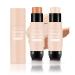 Contour Stick 2Pcs Highlighter Makeup Stick Creamy Highlighter Bronzer Pen Contouring Foundation Stick with Brush Face Brightens Shades Pencil Waterproof Facial Sculpting Makeup Stick Contouring & Highlight 2 count (Pack of 1)