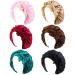 6 Pieces Satin Bonnet Caps for Women Sleeping Bonnet Hats with Stretchy Tie Band for Black Women Hair Care