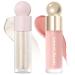 Erinde Liquid Highlighter Makeup Face Highlighter Bronzer Makeup Stick Natural Glossy Finish Lightweight Blendable Silky Smooth Cream Face Illuminator MakeUp Cruethy-Free # 01+01 # 1 piece (2 Pack)
