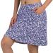 beroy Skorts Skirts for Women,20" Knee Length Skirted for Women,Athletic Skirt with Shorts Navy Floral Medium