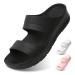 Varofit Arch Support Shoes for Plantar Fasciitis Orthotic Slippers for Flat Feet Women Stress Relief Flip Flops Lightweight Soft Slide Sandals for Men Soft Black 9 Women/9 Men