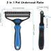 CGBE Double-Sided Undercoat Rake for Dogs & Cats - Shedding Comb and Dematting Tool - Large-Blue - Buy Online on GoSupps.com