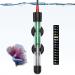 Uniclife Aquarium Heater 25W/50W/100W/200W Adjustable Submersible Heating Rod with Electronic Thermostat LED Indicator Light and Thermometer Sticker for Freshwater Marine Fish Tanks 50 W
