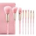 8pcs pink crystal make-up brush set glitter make-up brush kit soft constitutional-synthetic hair-brush foundation concealer blusher multifunctional cosmetics tool kit