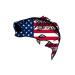 Rogue River Tactical Bass Fish USA Flag Sticker Decal Fishing Bumper Sticker Fish Patriotic United Auto Decal Car Truck Boat RV Real Life Rod Tackle Box