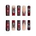 Shop Halloween Press On Nails - Spider Web French Tip Acrylic Nails with Charms | Dark Red Full Cover Glue-On Nail Art - Buy Online on GoSupps.com